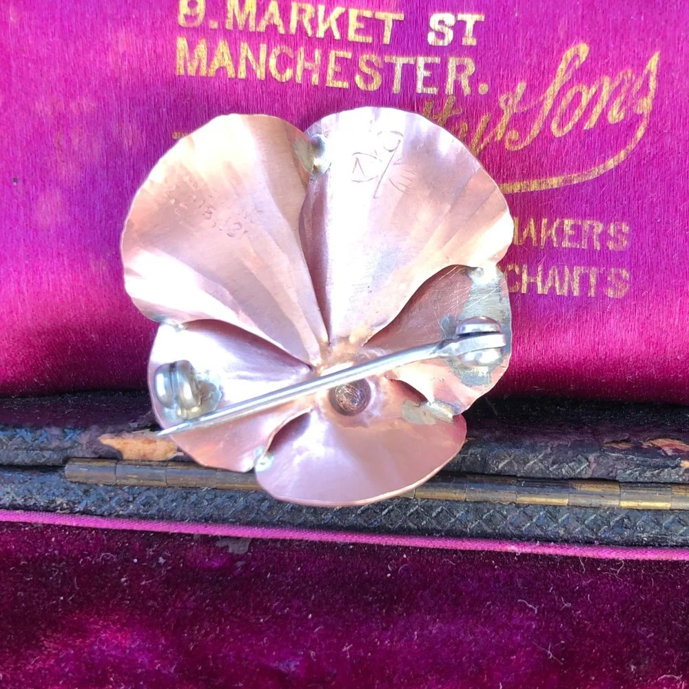 Antique pansy brooch